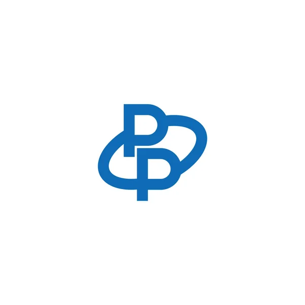 Letra Redondo Vector Logotipo Azul — Vector de stock