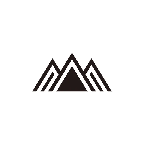 Triangles Montagne Bandes Simples Géométrique Logo Vecteur — Image vectorielle