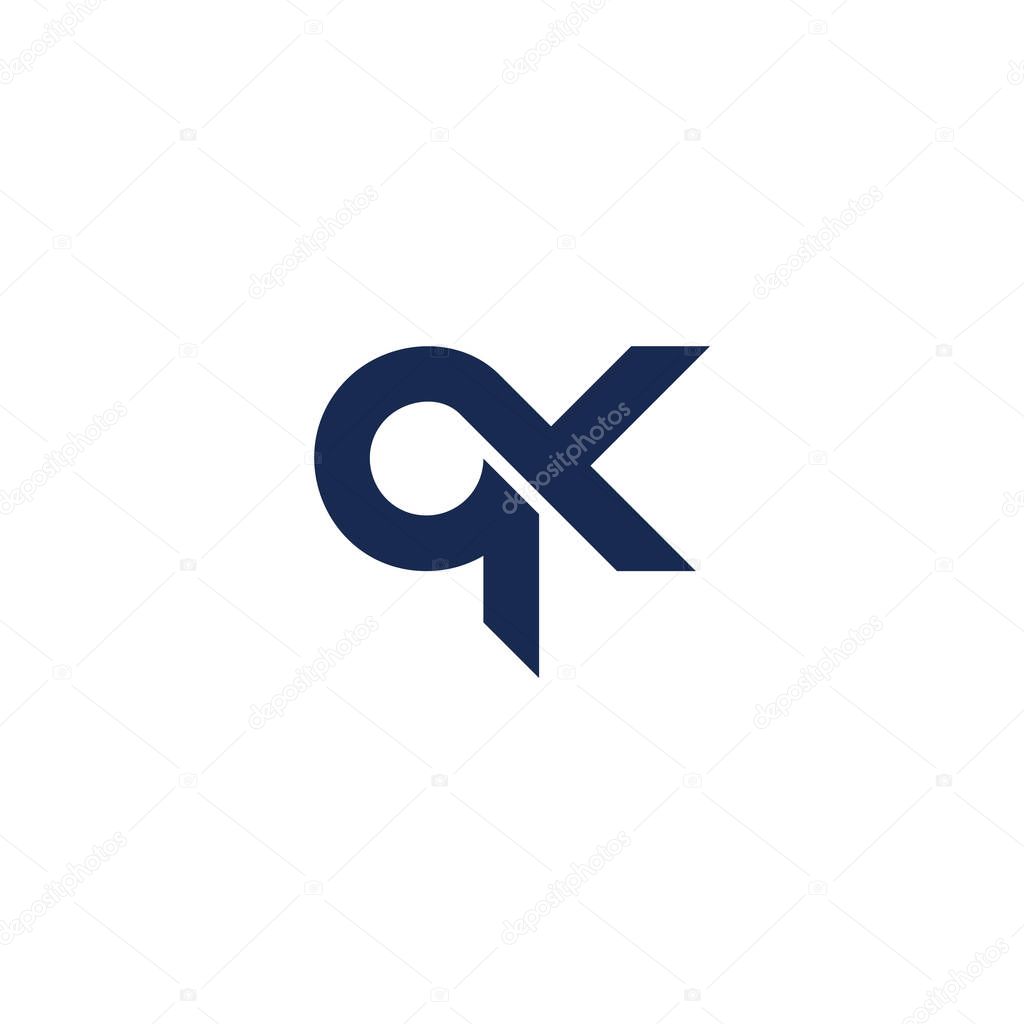 Letter xq simple geometric logo vector