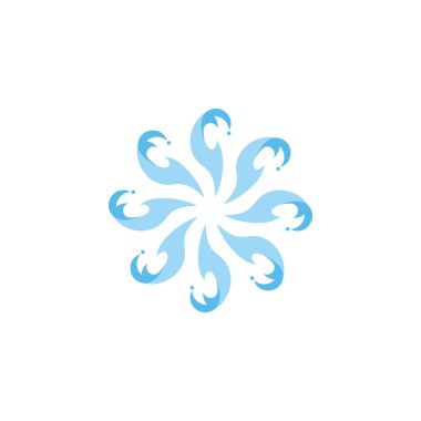 Girdaplı su sıçrıyor geometrik sembol vektörü 