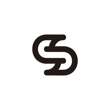 Harf s eğri çizgi logo vektörü 