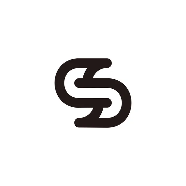 Buchstabe Kurve Streifen Linie Logo Vektor — Stockvektor