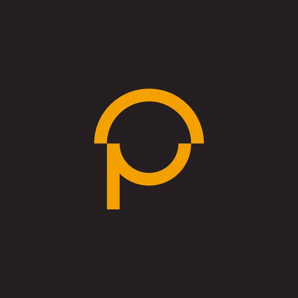 Harfi Sarı Güneş Basit Çizgi Logo Vektörü — Stok Vektör