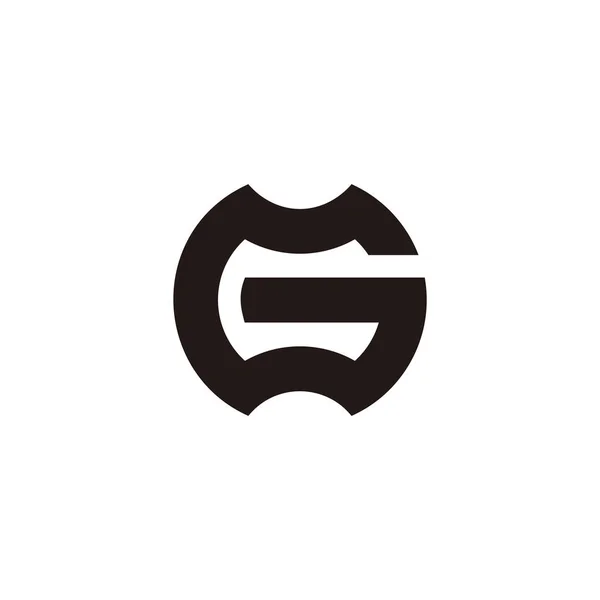 Lettera Semplice Rotondo Vettore Logo Geometrico — Vettoriale Stock