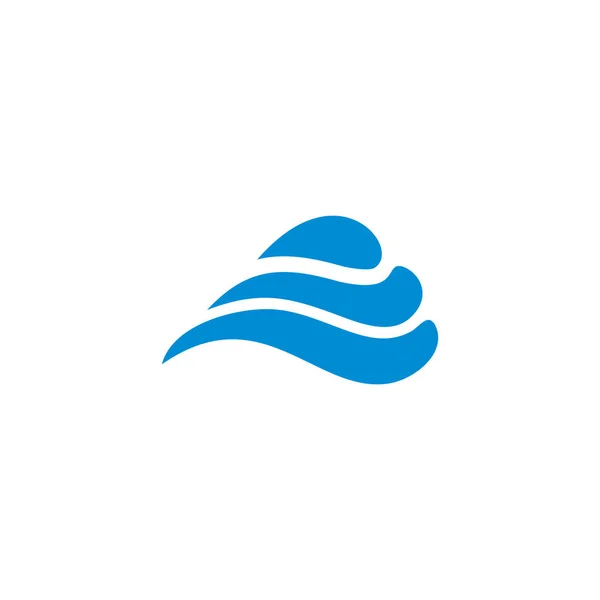 Triangolo Blu Curve Onde Logo Vettore — Vettoriale Stock