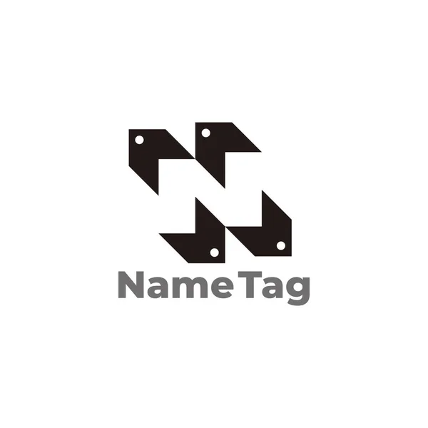 Litera Name Tag Negatyw Wektor Logo Spacji — Wektor stockowy