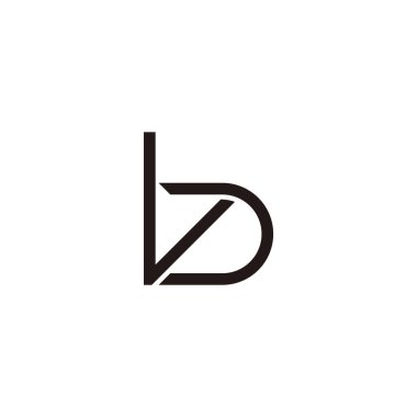 harf vb ok ince çizgi logo vektörü 