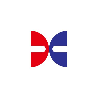 dc harfi ters yönde renkli basit logo vektörü 