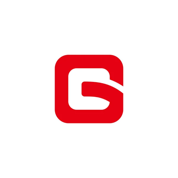 Bokstav Röd Fyrkantig Enkel Geometrisk Logotyp Vektor — Stock vektor