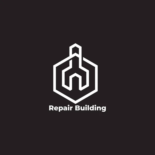 stock vector wrench roof building repair symbol logo vector 