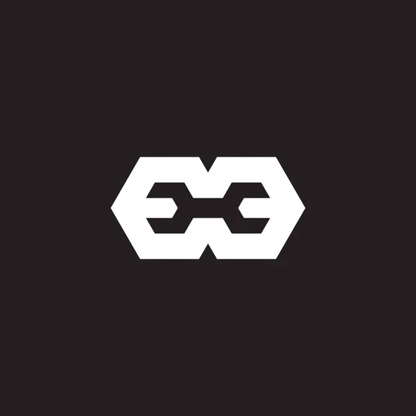 Chiave Esagonale Spazio Negativo Logo Vettore — Vettoriale Stock