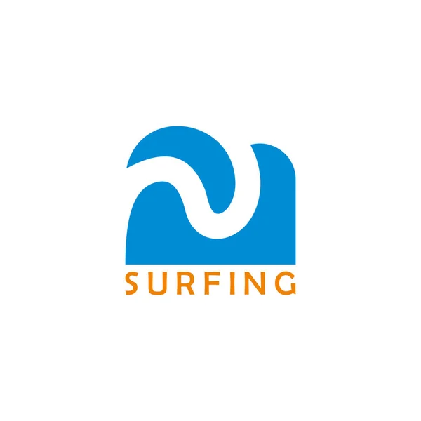 Хвилі Руху Простий Серфінг Веселий Вектор Логотипу Векторна Графіка