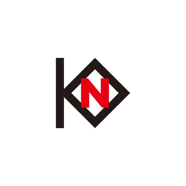 文字Knカラフルな線の幾何学的ロゴベクトル — ストックベクタ