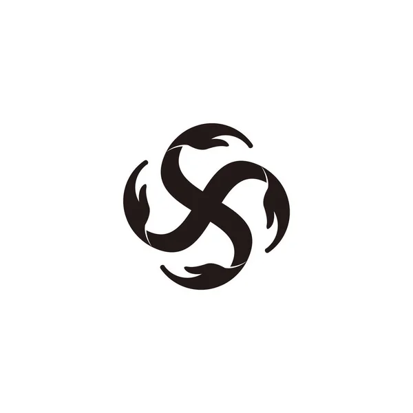 Vortice Aiutando Cura Della Mano Simbolo Logo Vettore — Vettoriale Stock