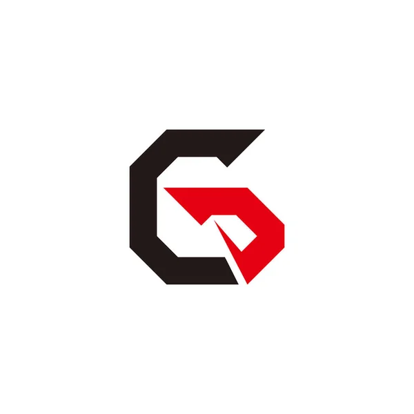 Buchstabe Slice Geometrisch Einfach Logo Vektor — Stockvektor