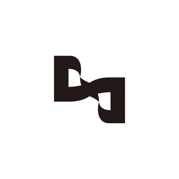 Harfi Bağlı Eğri Kurdelesi Basit Logo Vektörü — Stok Vektör