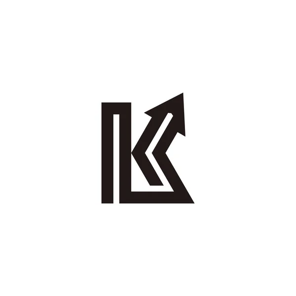 字母K横线箭头图标识向量 — 图库矢量图片