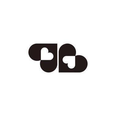 QB harfi sevimli çocuk siluet dekorasyon vektörünü sever 