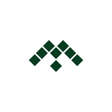 M harfi piksel logo vektörünü kareler 