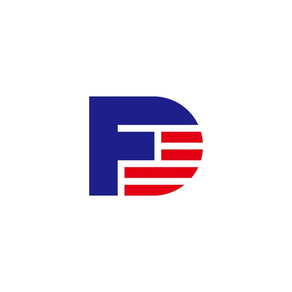 Harf Çizgileri Renkli Geometrik Logo Vektörü — Stok Vektör