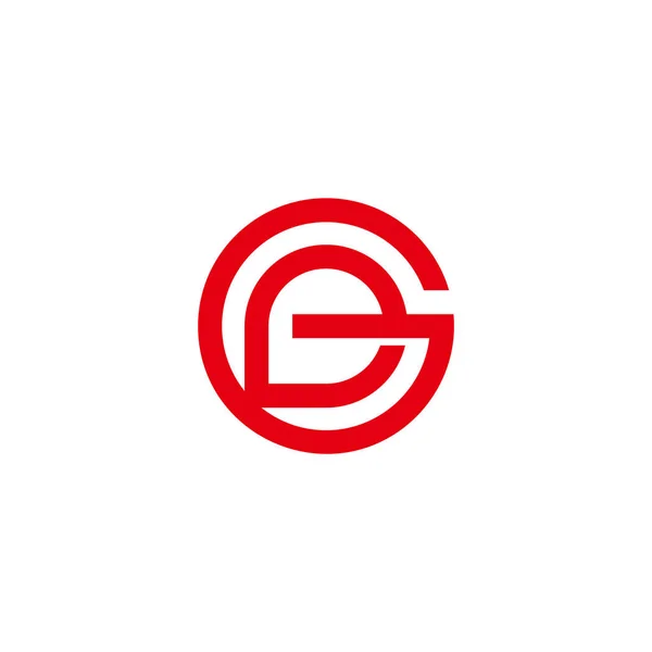 Litera Czerwony Okrągły Powiązany Wektor Logo — Wektor stockowy
