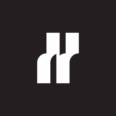 n harfi çizgili eğriler kurdele geometrik logo vektörü 