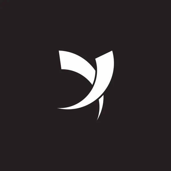 Abstrato Letra Swoosh Logotipo Simples Vetor —  Vetores de Stock