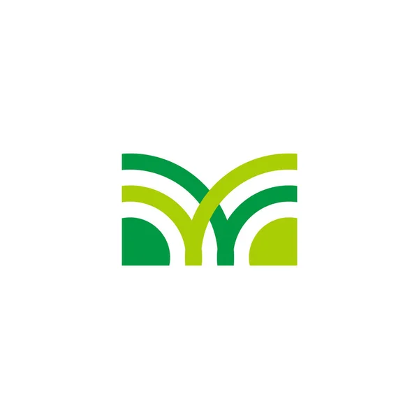 Letra Árboles Verdes Rama Bosque Simple Logo Vector — Vector de stock