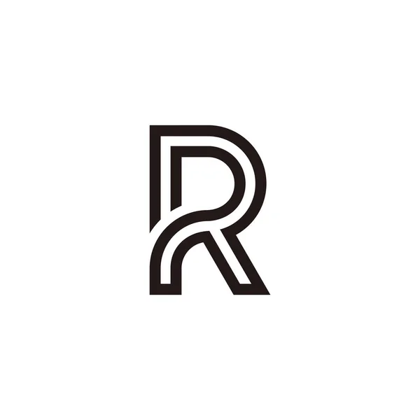 Letter Curves Strepen Omtrek Logo Vector — Stockvector