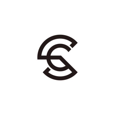 harf sc basit daire geometrik çizgi logo vektörü 