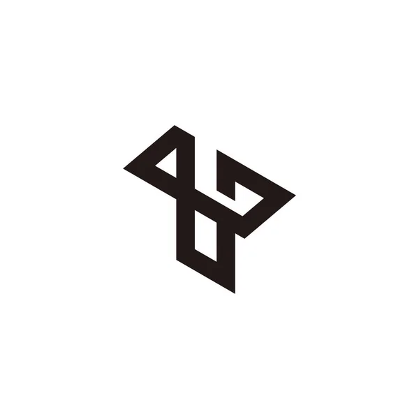 Letra Abstrato Linha Geométrica Logotipo Vetor — Vetor de Stock