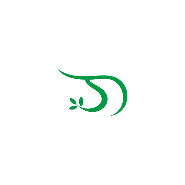 Harf Ağaç Yaprağı Soyut Logo Vektörü — Stok Vektör