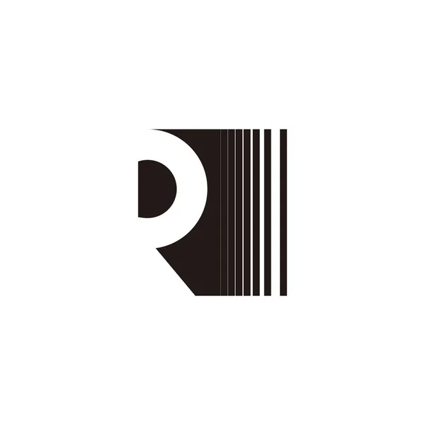 字母R条纹运动正方形几何标志矢量 — 图库矢量图片