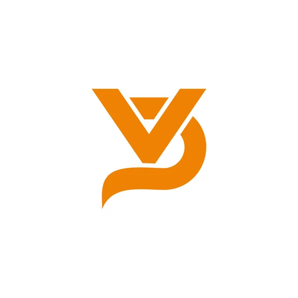Carta Cauda Forma Vetor Logotipo Simples — Vetor de Stock