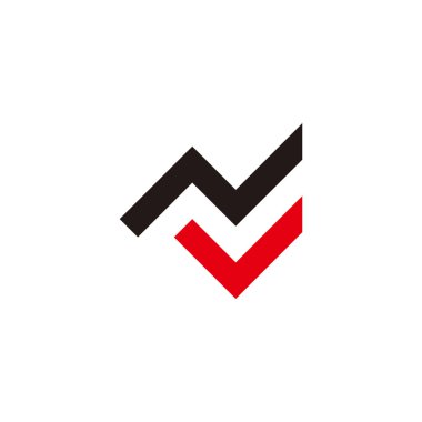 harf nv basit geometrik grafik logo vektörü 