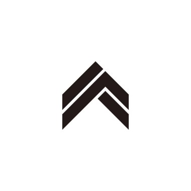 Yukarı ok çizgili çatı basit logo vektörü 