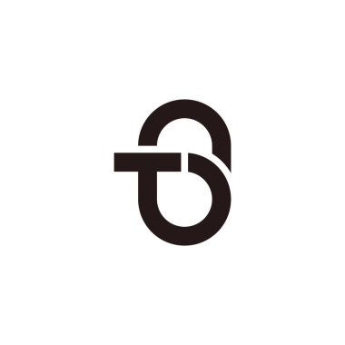 harf tg basit geometrik çizgi logo vektörü 