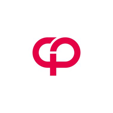 harf cp basit döngü çizgisi geometrik logo vektörü 