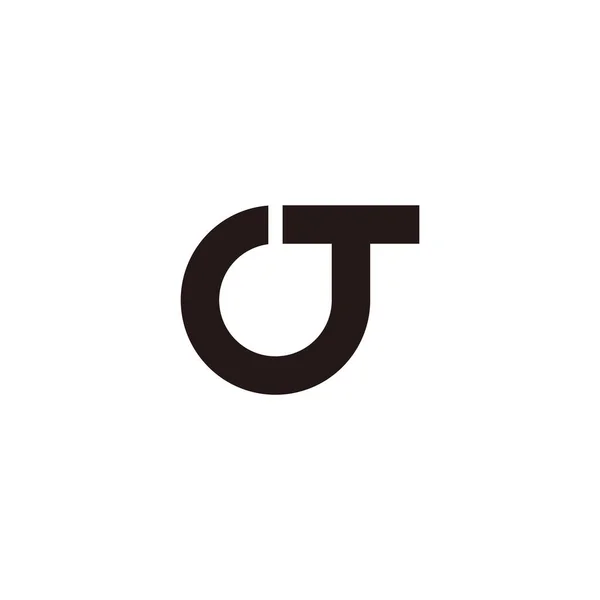Harfi Yuvarlak Geometrik Çizgi Logo Vektörü — Stok Vektör
