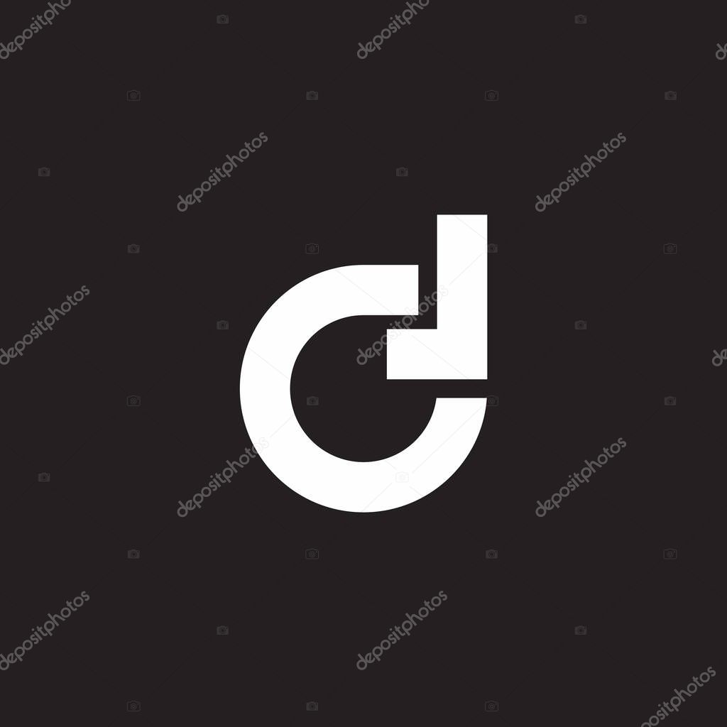 Letter cl simple loop geometric logo vector