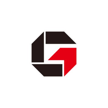 G harfi ok çokgen geometrik basit logo vektörü