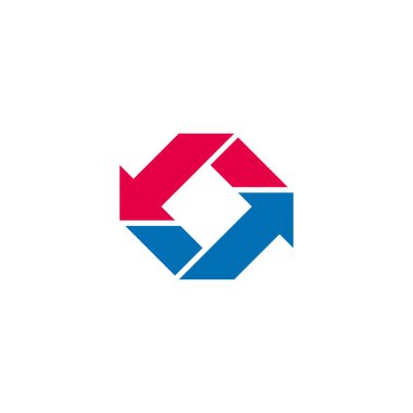 Kare ok değişim sembolü logo vektörünü döndür 