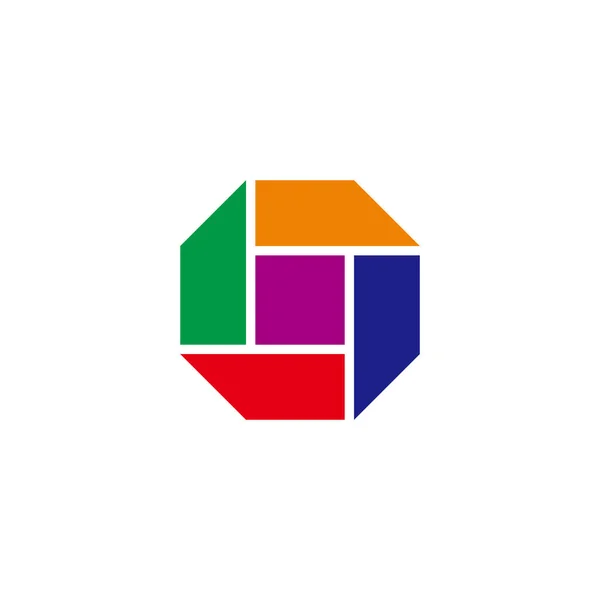 Vecteur Logo Simple Géométrique Polygonal Coloré — Image vectorielle