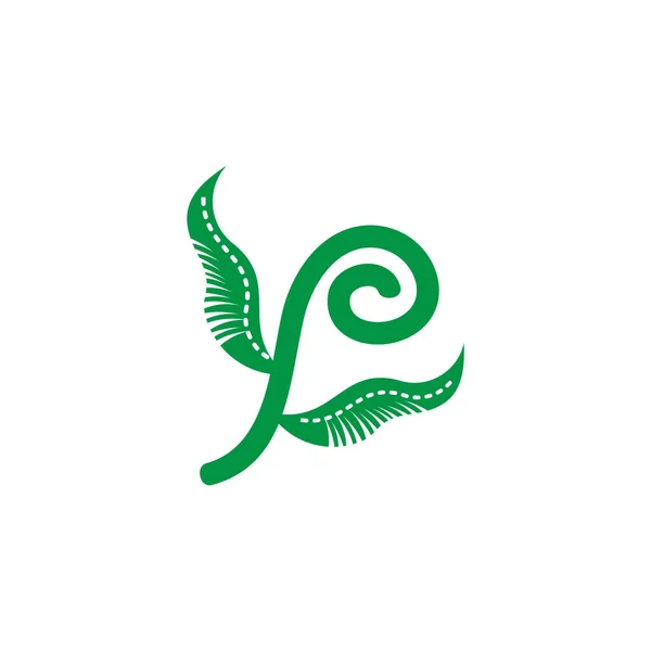 Σπείρα Πράσινο Φύλλο Απλό Διάνυσμα Λογότυπο — Διανυσματικό Αρχείο