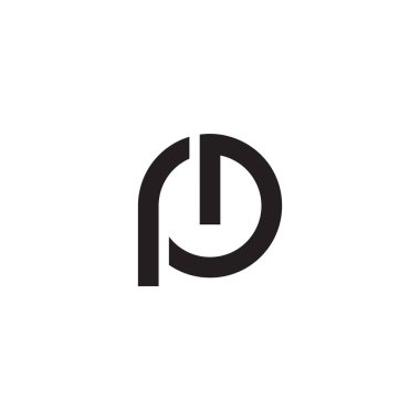 letter pd simple geometric line logo vector 