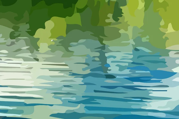 Vatten Gräs Digital Färg Stil Bakgrund Vektor — Stock vektor