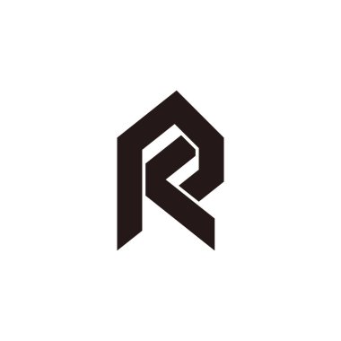 rk harfi basit bağlı geometrik logo vektörü 