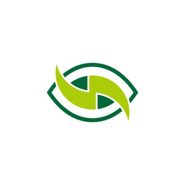 Yaprak bitkisel göz takviyesi sembolü logo vektörü 