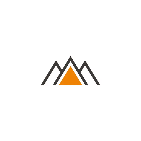 Letra Montanha Dourada Triângulo Simples Logotipo Geométrico Vetor — Vetor de Stock