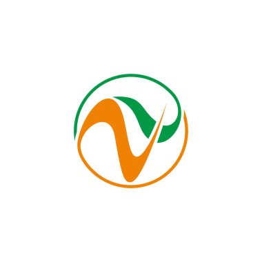 na harfi renkli eğriler soyut logo vektörü 